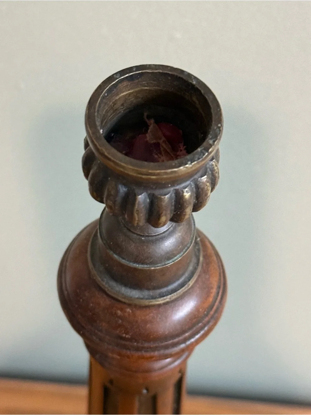 Vintage Theodore Alexander Signed Numbered Candlestick Walnut Bronze